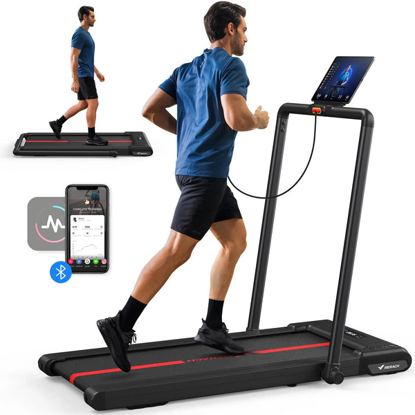 MERACH 2-in-1 Folding Under Desk Walking Treadmill