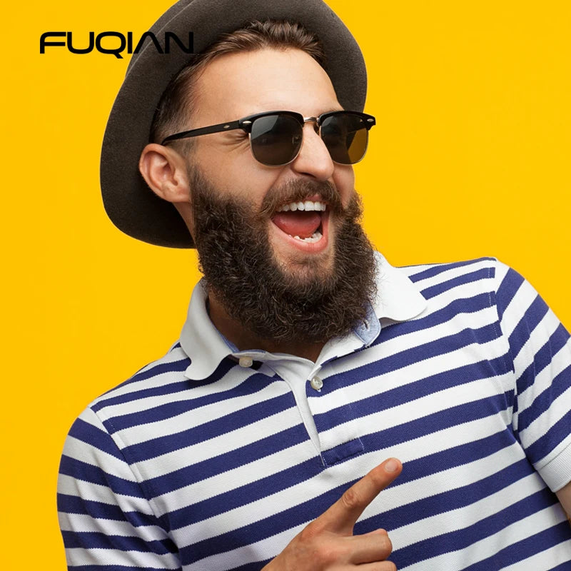 Classic Half Frame Polarized Sunglasses – Retro Style, Modern Eye Protection