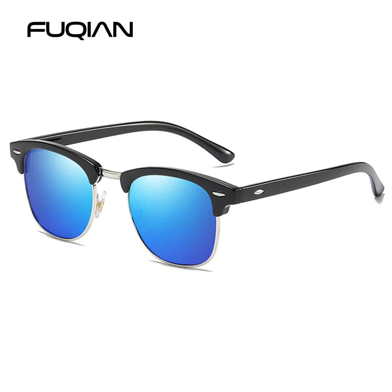 Classic Half Frame Polarized Sunglasses – Retro Style, Modern Eye Protection