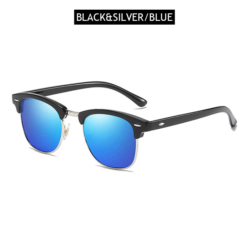 Classic Half Frame Polarized Sunglasses – Retro Style, Modern Eye Protection