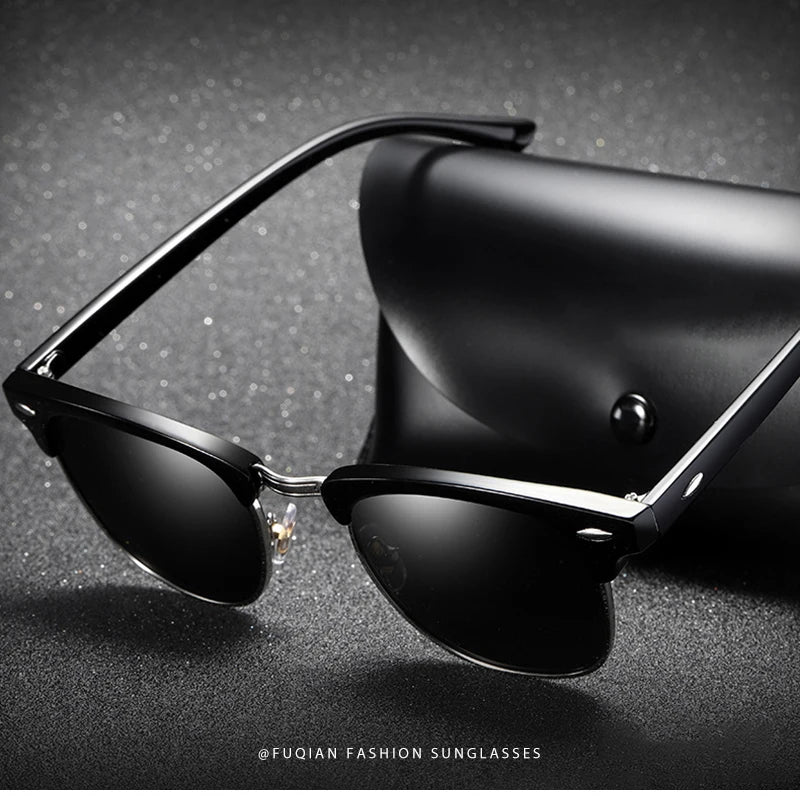 Classic Half Frame Polarized Sunglasses – Retro Style, Modern Eye Protection