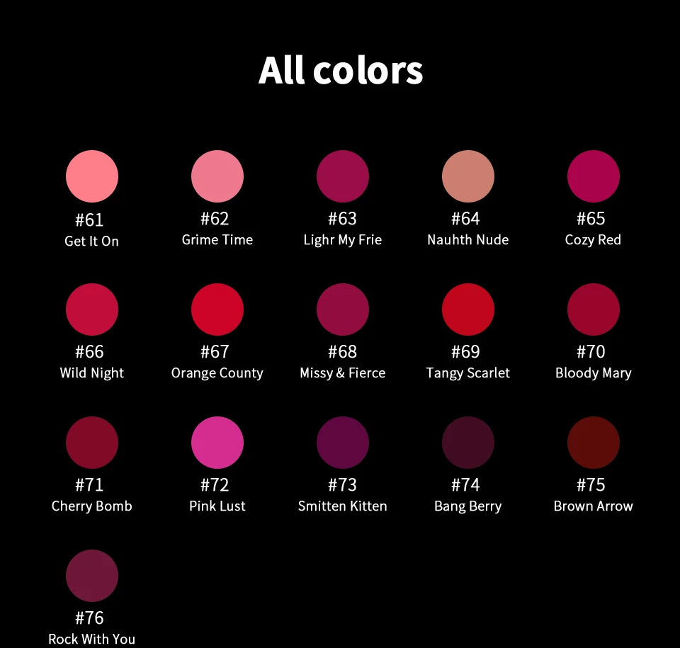 💄 CHARMACY 16 Colors Waterproof Velvet Lipstick – Long-Lasting Matte Finish