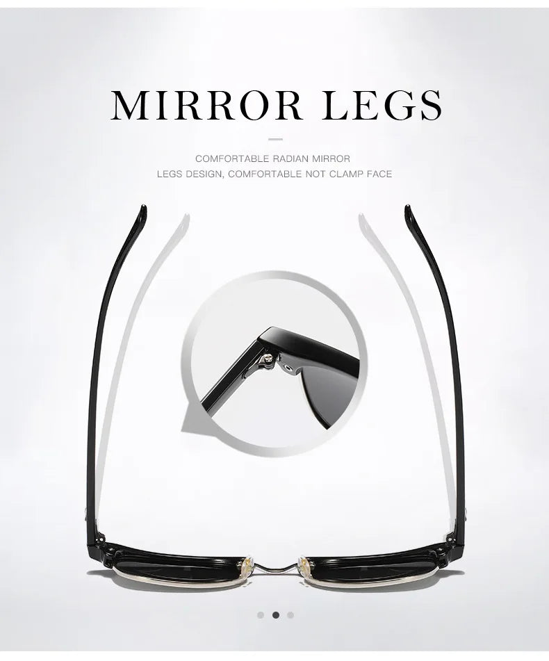 Classic Half Frame Polarized Sunglasses – Retro Style, Modern Eye Protection