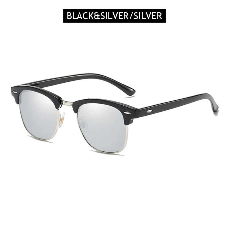 Classic Half Frame Polarized Sunglasses – Retro Style, Modern Eye Protection