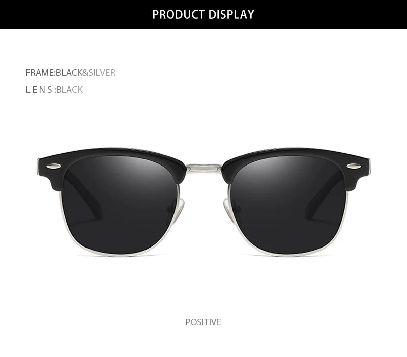 Classic Half Frame Polarized Sunglasses – Retro Style, Modern Eye Protection