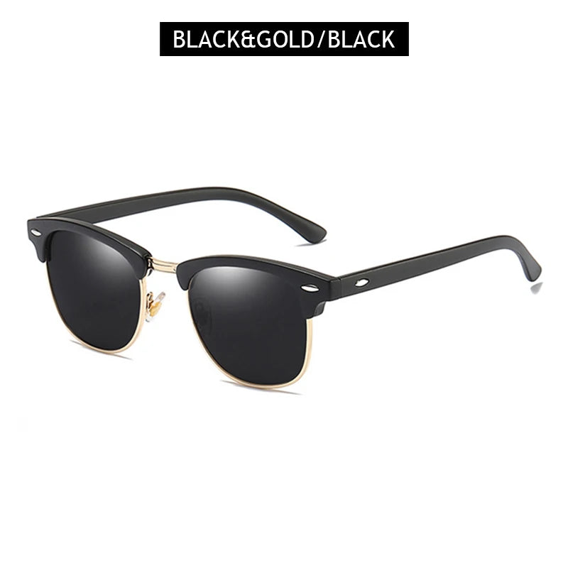 Classic Half Frame Polarized Sunglasses – Retro Style, Modern Eye Protection