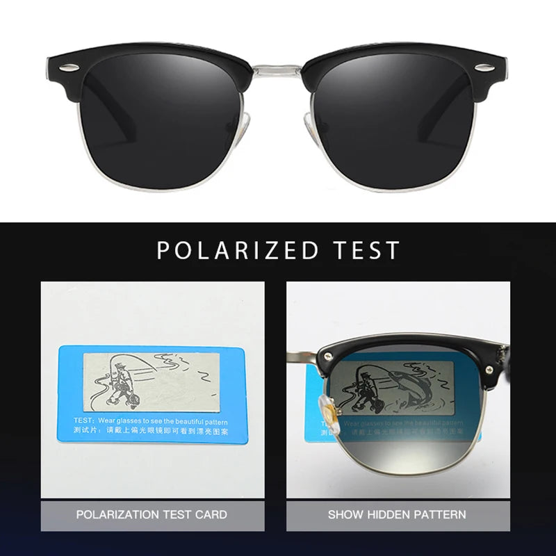 Classic Half Frame Polarized Sunglasses – Retro Style, Modern Eye Protection