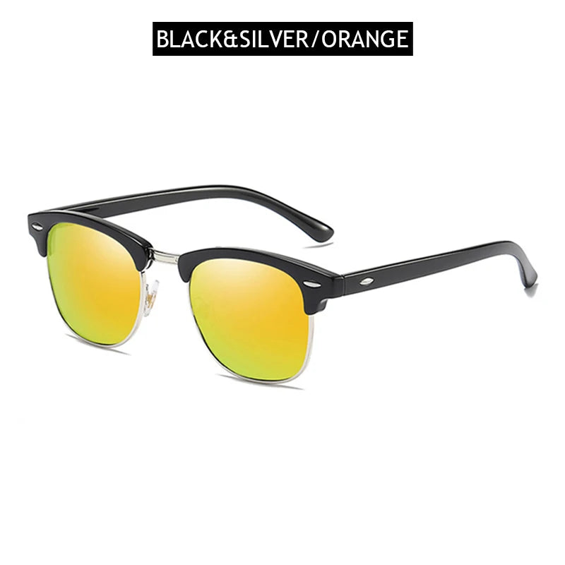 Classic Half Frame Polarized Sunglasses – Retro Style, Modern Eye Protection