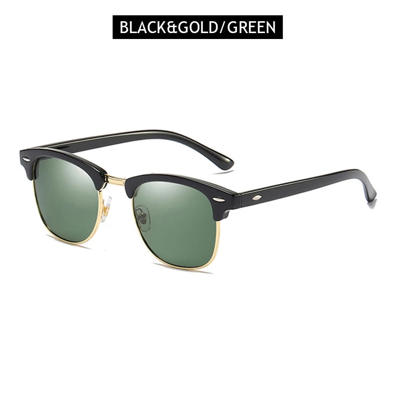 Classic Half Frame Polarized Sunglasses – Retro Style, Modern Eye Protection