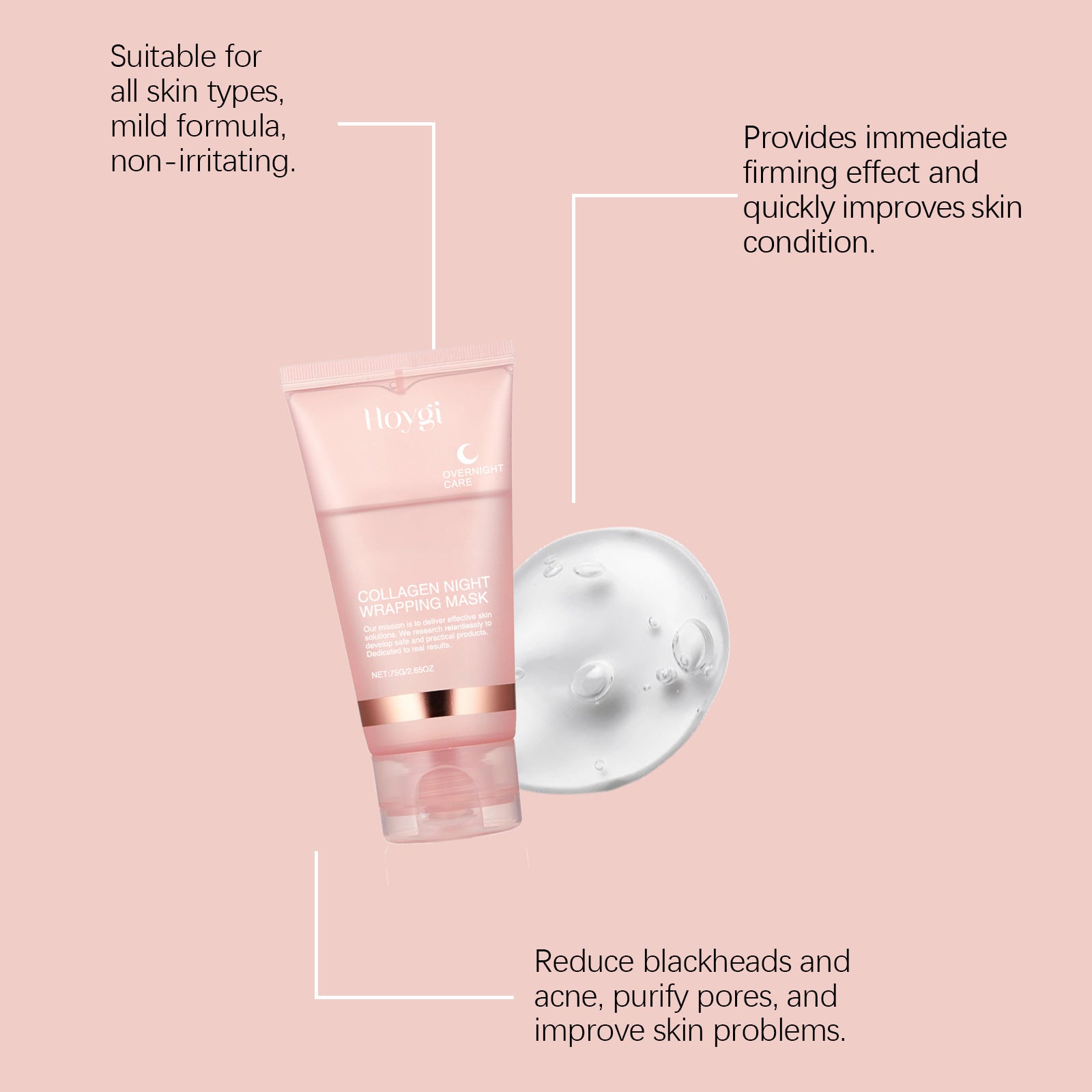 🌙 Collagen Overnight Wrapping Peel Off Facial Mask – Deep Hydration & Skin Renewal