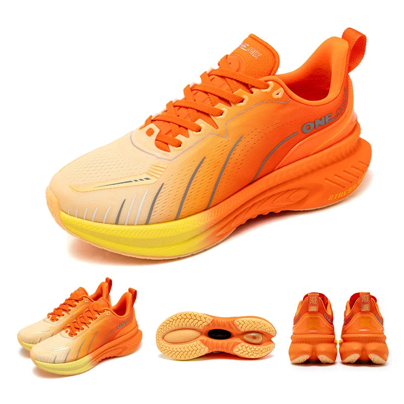 👟 ONEMIX White Road Running Shoes – Lightweight Air Cushion Performance