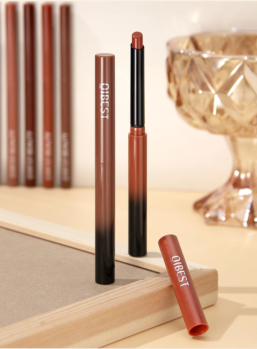 :  💋 QIBEST 2pcs Lipstick & Lipliner Pen Set – Matte Nude Waterproof Duo