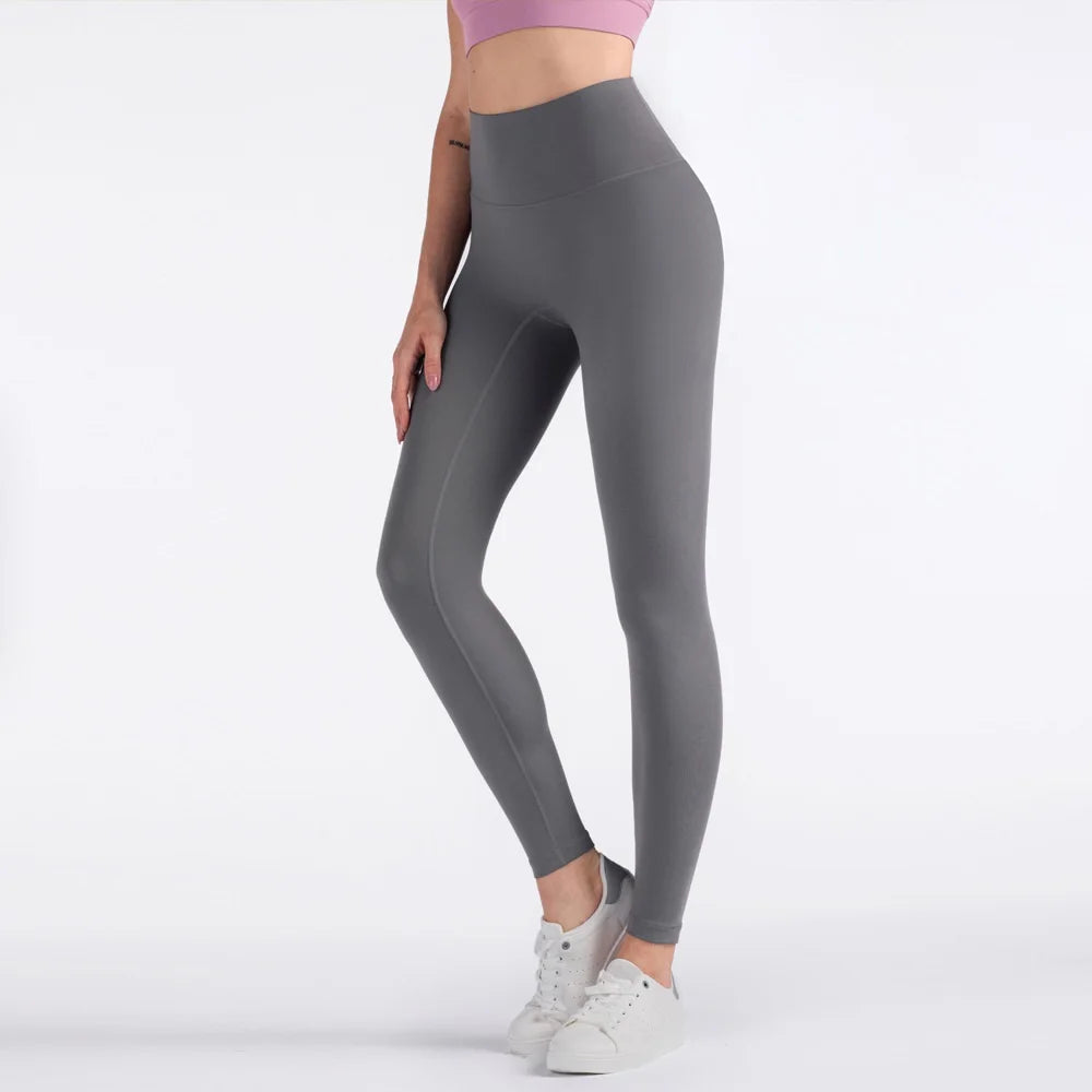 🧘 Solid Color High Waist Yoga Leggings – Buttery Soft Women’s Sport Pants