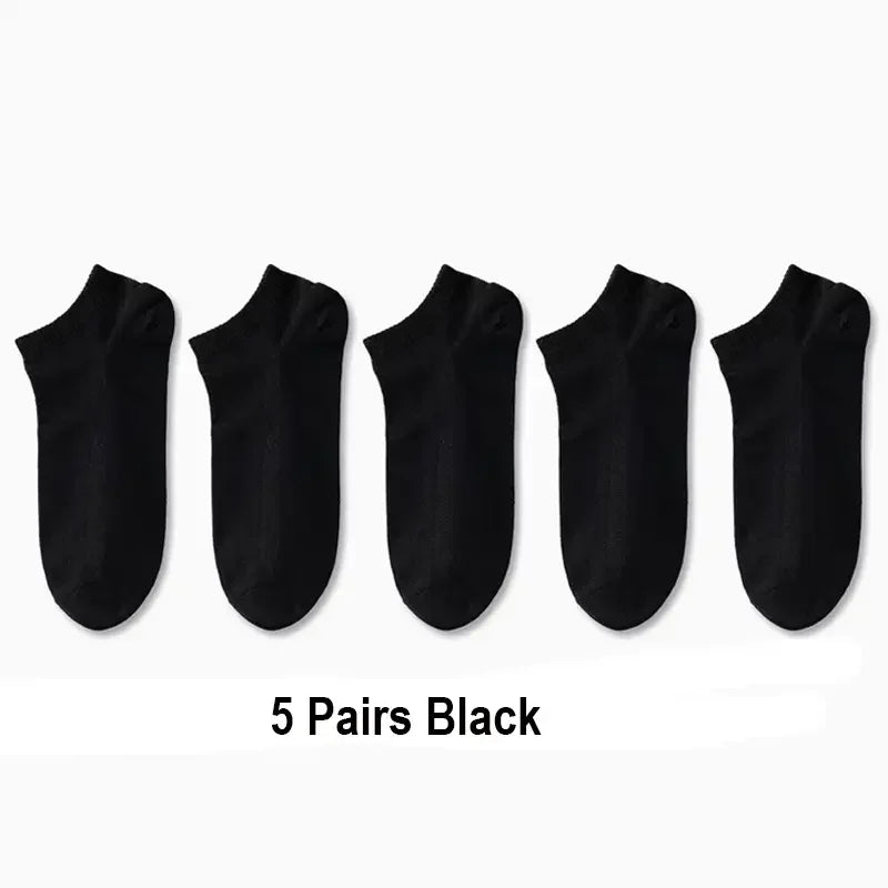 Unisex Casual Plain Color Boat Socks – Breathable, Sweat-Absorbing Comfort All Day