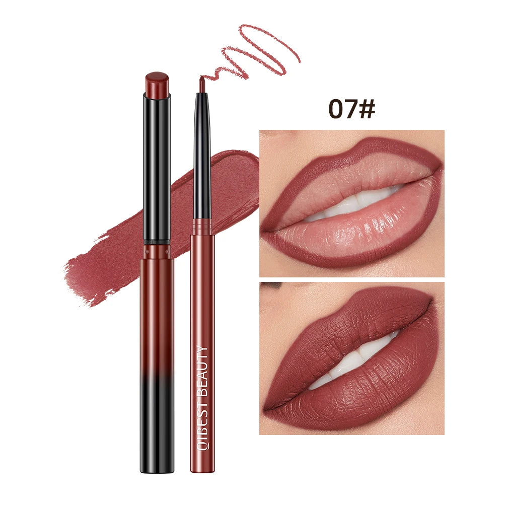 :  💋 QIBEST 2pcs Lipstick & Lipliner Pen Set – Matte Nude Waterproof Duo