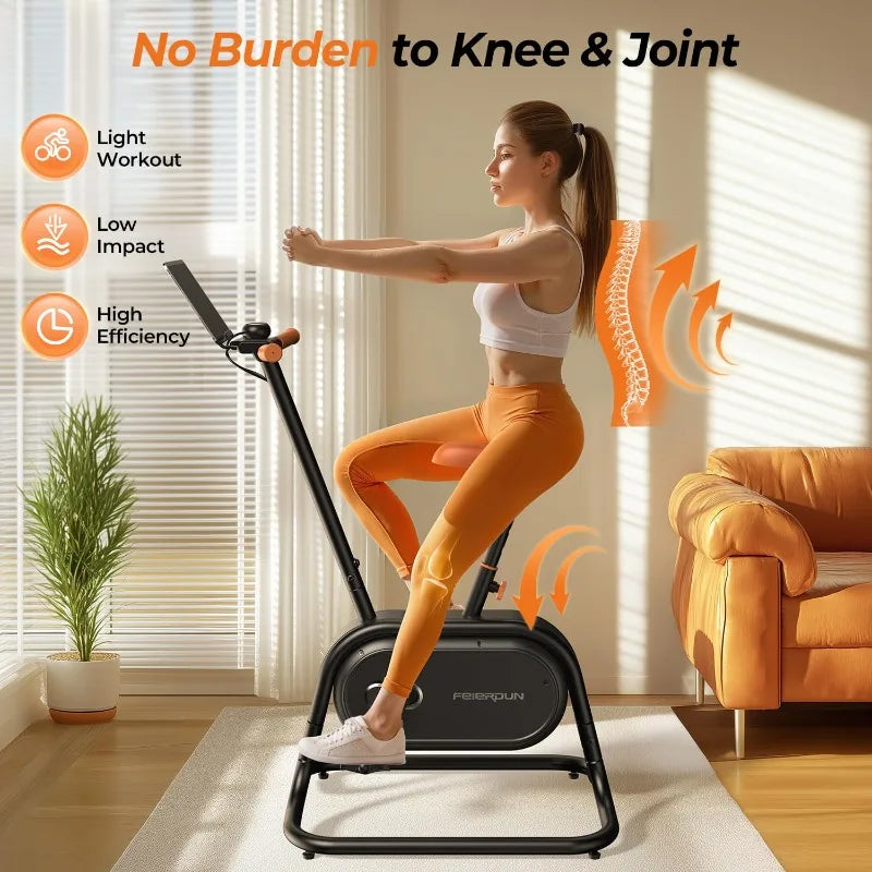 FEIERDUN Smart Upright Exercise Bike with Bluetooth & App