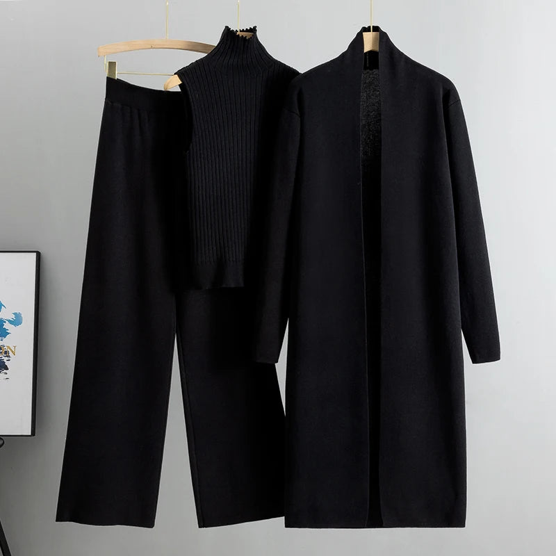👗 3PCS Solid Tape Patch Tank Top & Pants Set with Coat – Women’s Casual Tracksuit