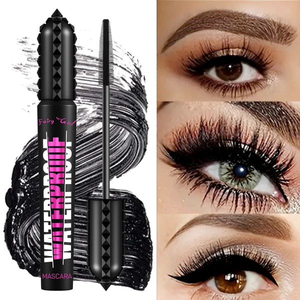 Black Waterproof Mascara – 4D Lengthening & Volumizing Effect