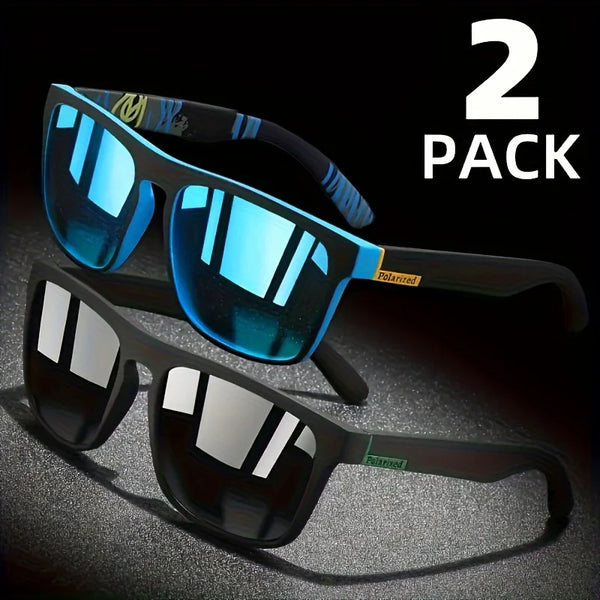 2pcs Square Polarized Sunglasses – Summer-Ready Style & Glare-Free Vision