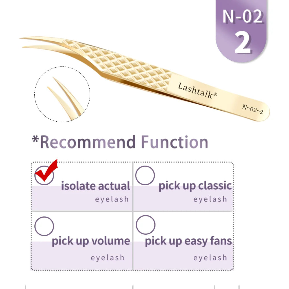 Lashtalk Precision Fiber Tip Tweezer – Diamond Grip, Flawless Lash Control