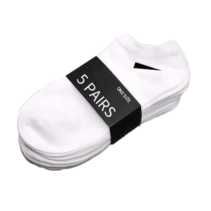 Unisex Casual Plain Color Boat Socks – Breathable, Sweat-Absorbing Comfort All Day