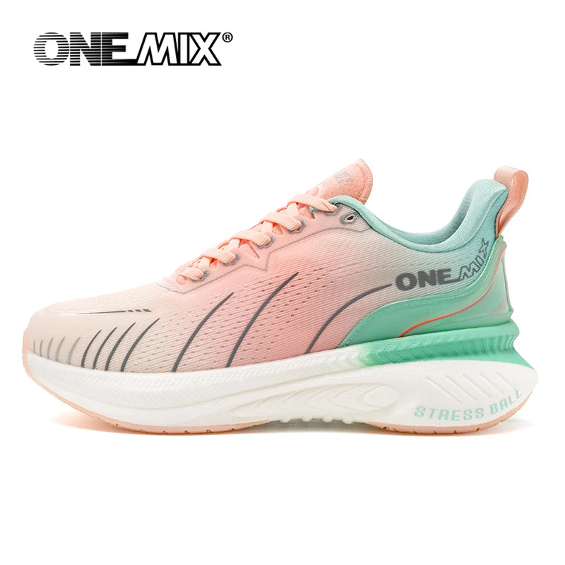 👟 ONEMIX White Road Running Shoes – Air Cushion Comfort & Performance