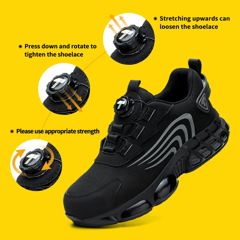 👟 Rotary Button Safety Shoes – Fashion Meets Protection