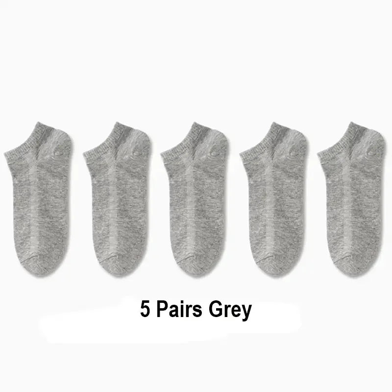 Unisex Casual Plain Color Boat Socks – Breathable, Sweat-Absorbing Comfort All Day