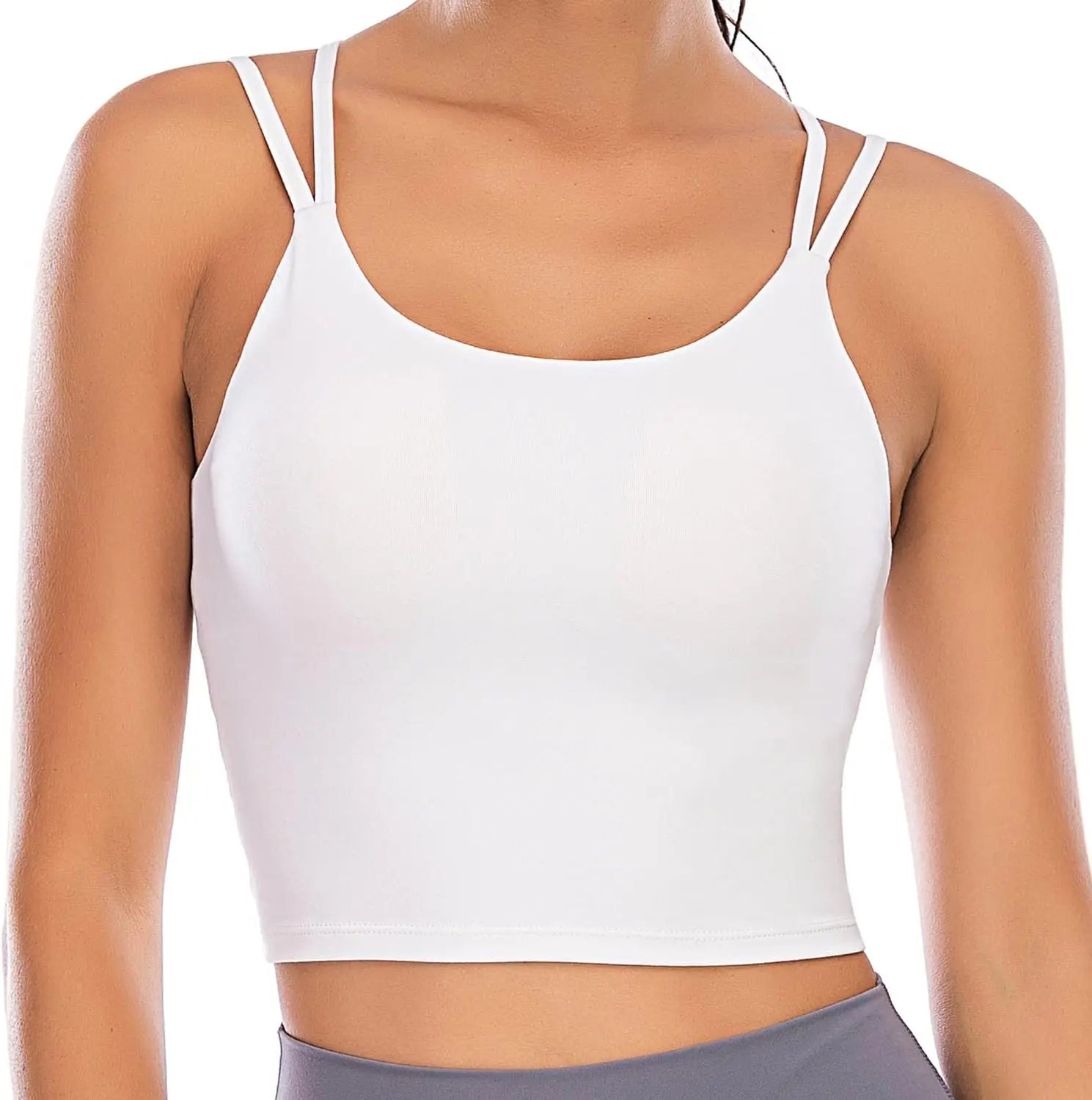Women’s Padded Sports Bra Crop Top with Built-In Support