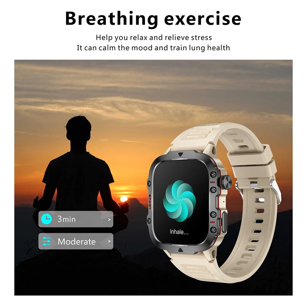 1.96" Touch Screen Men’s Outdoor Smartwatch