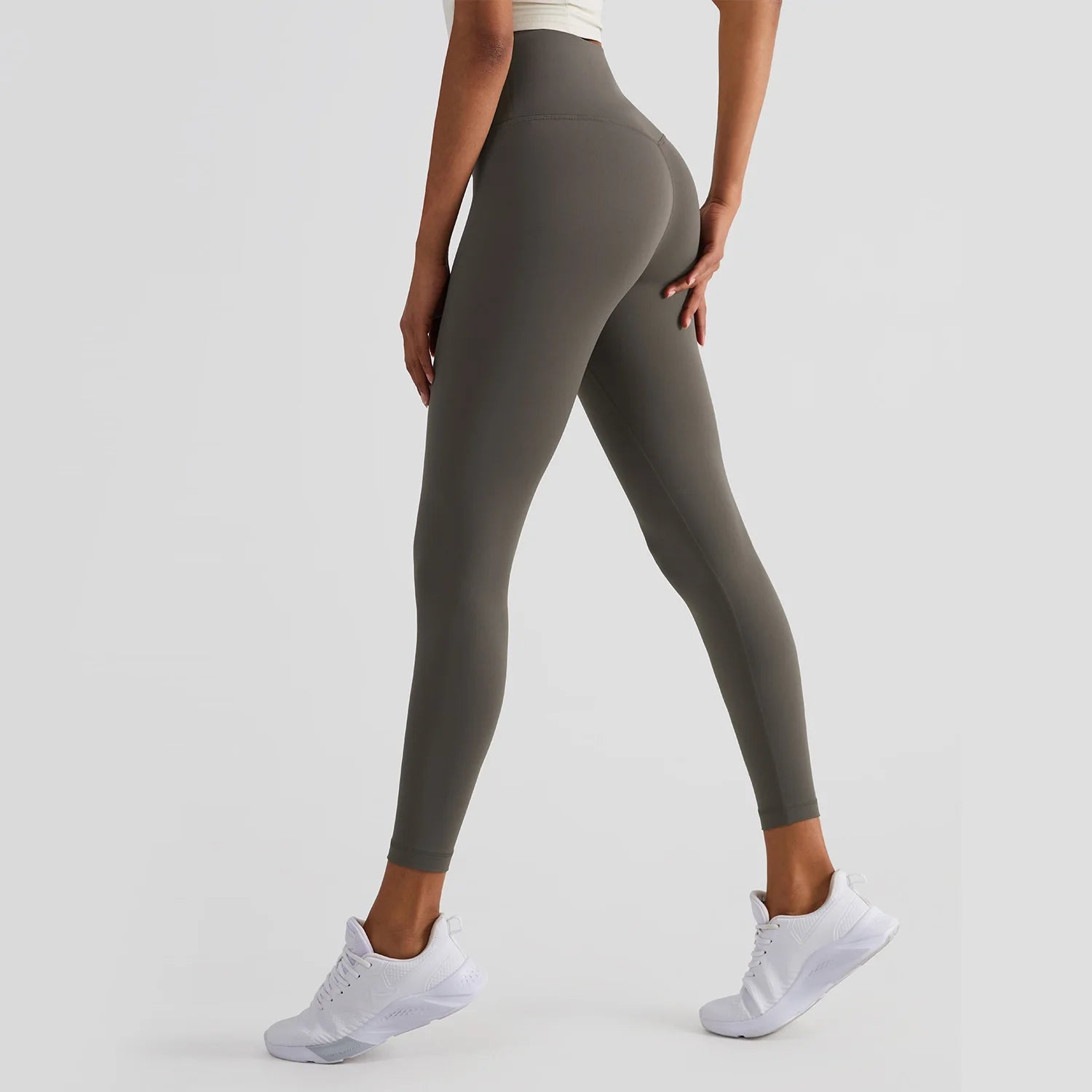 🧘 Solid Color High Waist Yoga Leggings – Soft Athletic Sport Pants