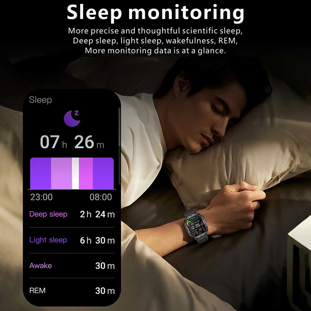 1.96" Touch Screen Men’s Outdoor Smartwatch
