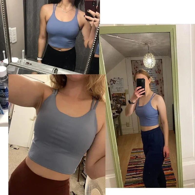 Women’s Padded Sports Bra Crop Top with Built-In Support