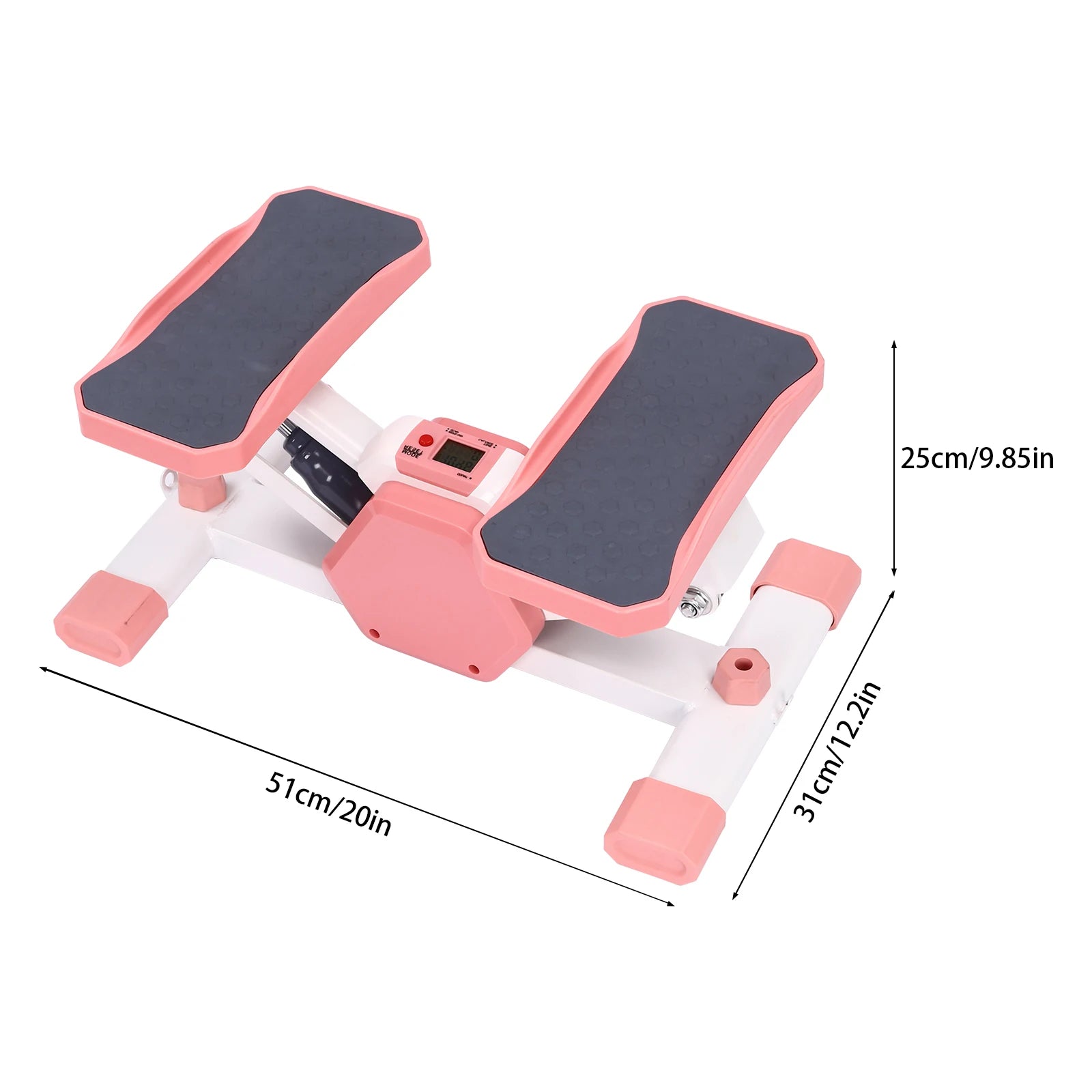 Compact Step Fitness Machine with LCD & Dual Resistance Bands
