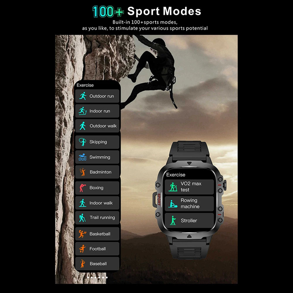 1.96" Touch Screen Men’s Outdoor Smartwatch