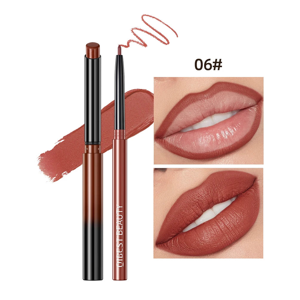 :  💋 QIBEST 2pcs Lipstick & Lipliner Pen Set – Matte Nude Waterproof Duo