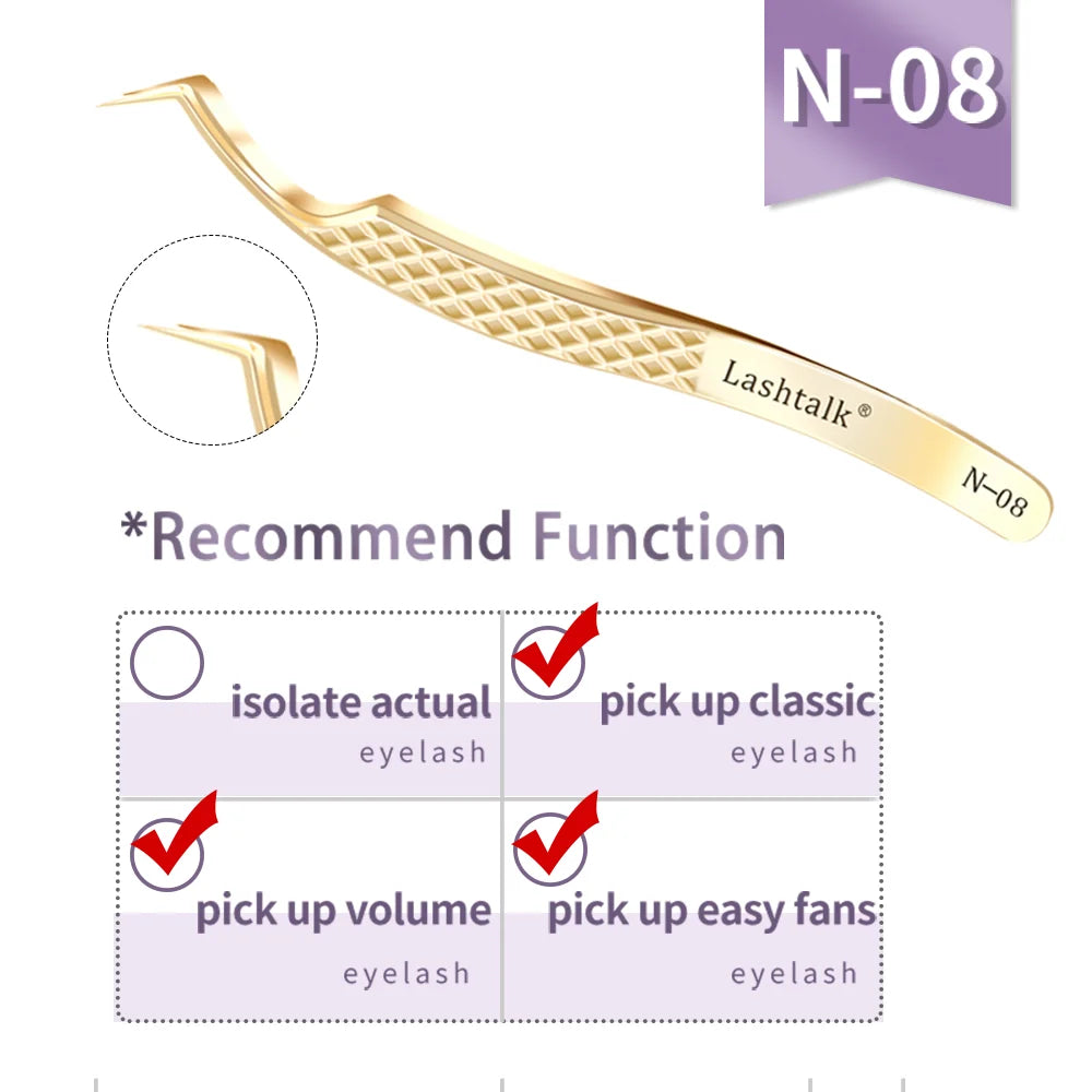 Lashtalk Precision Fiber Tip Tweezer – Diamond Grip, Flawless Lash Control