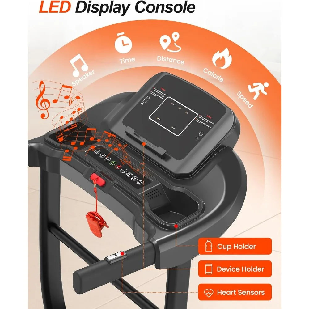 3.0HP Portable Small Treadmill with Speakers