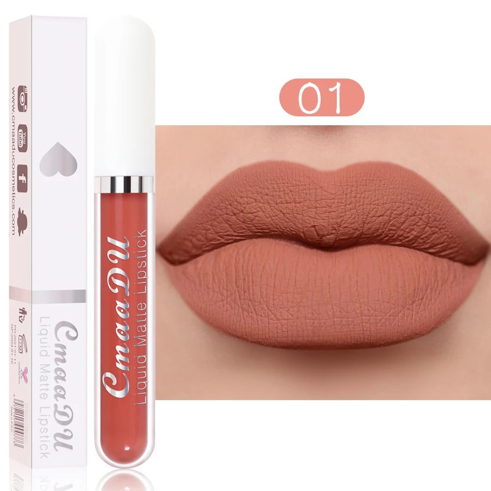 💋 CmaaDu Matte Lip Gloss Liquid Lipstick – Long-Lasting, Waterproof Red Tones