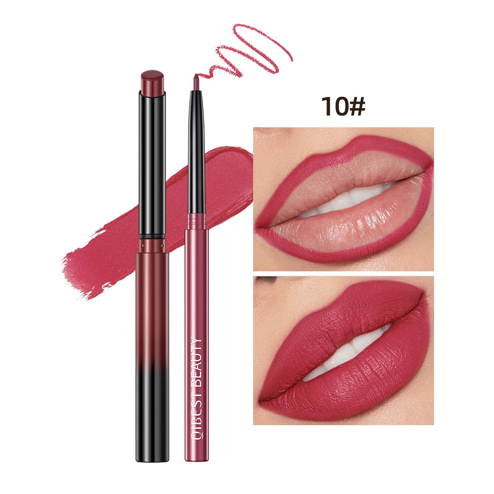 :  💋 QIBEST 2pcs Lipstick & Lipliner Pen Set – Matte Nude Waterproof Duo