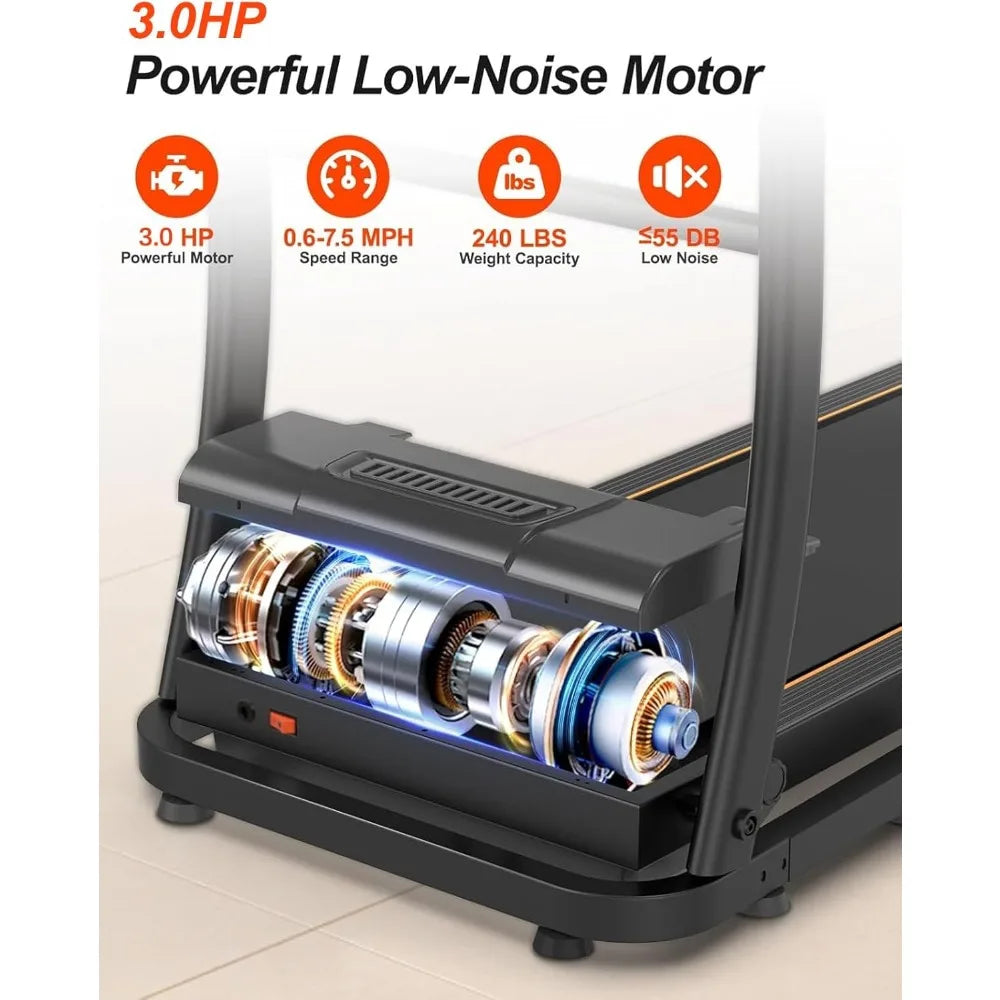 3.0HP Portable Small Treadmill with Speakers