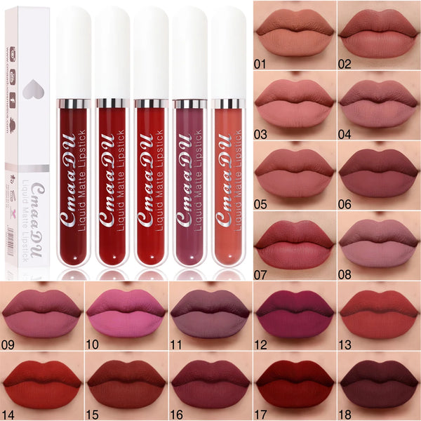 💋 CmaaDu Matte Lip Gloss Liquid Lipstick – Long-Lasting, Waterproof Red Tones