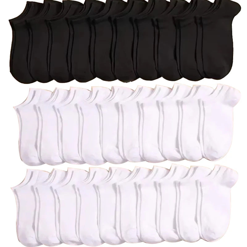 Unisex Casual Plain Color Boat Socks – Breathable, Sweat-Absorbing Comfort All Day