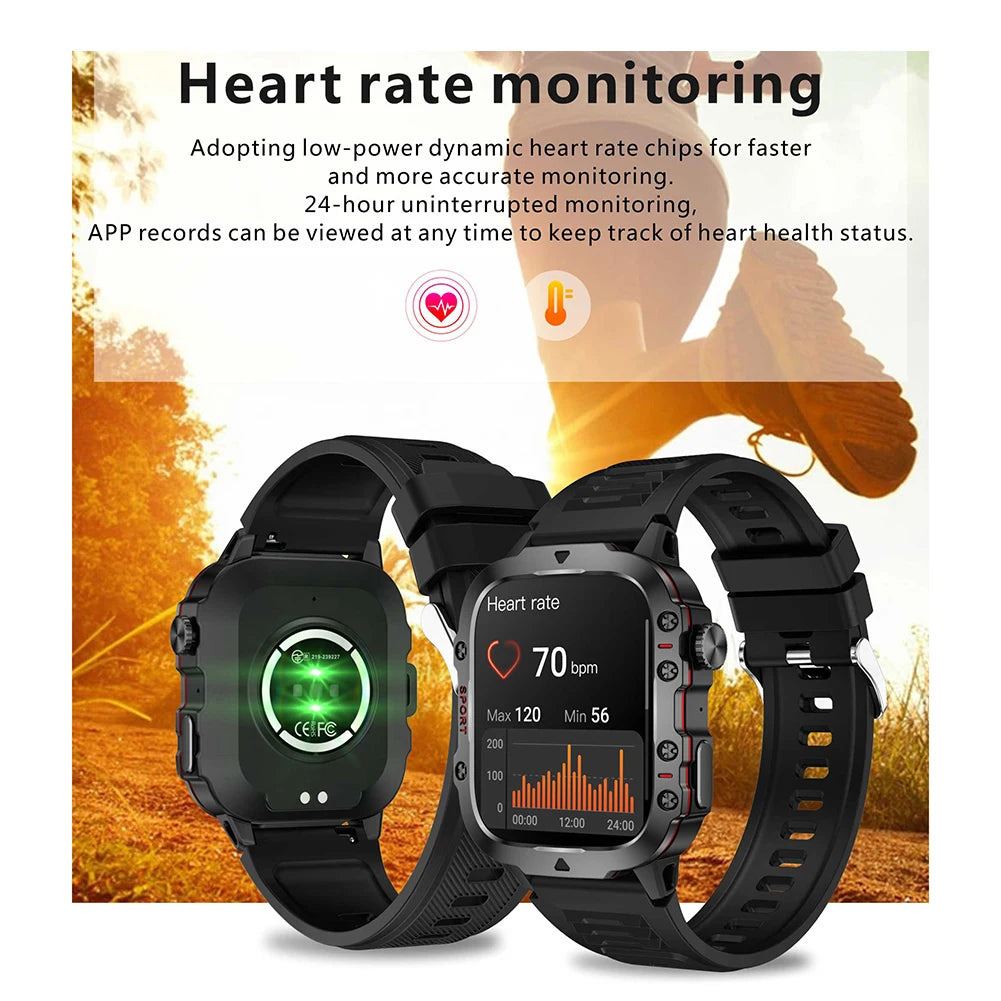 1.96" Touch Screen Men’s Outdoor Smartwatch