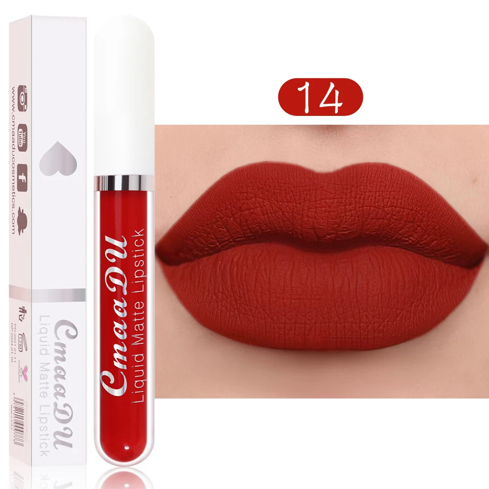 💋 CmaaDu Matte Lip Gloss Liquid Lipstick – Long-Lasting, Waterproof Red Tones