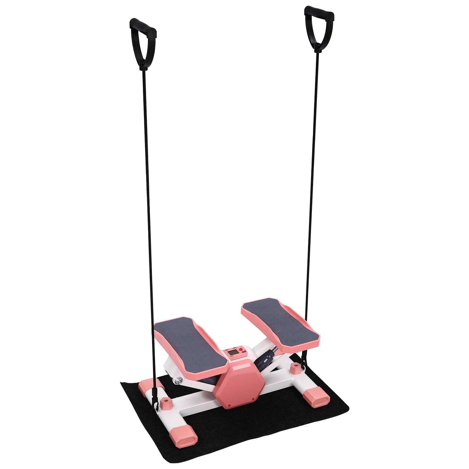 Compact Step Fitness Machine with LCD & Dual Resistance Bands