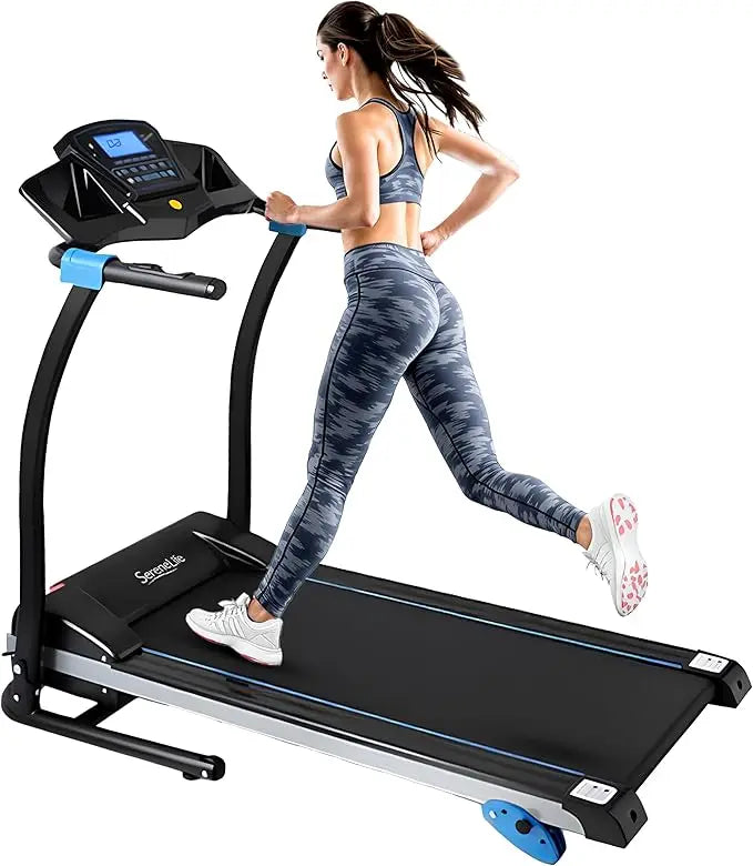 Electric Folding Smart Treadmill with Manual Incline Adjustment