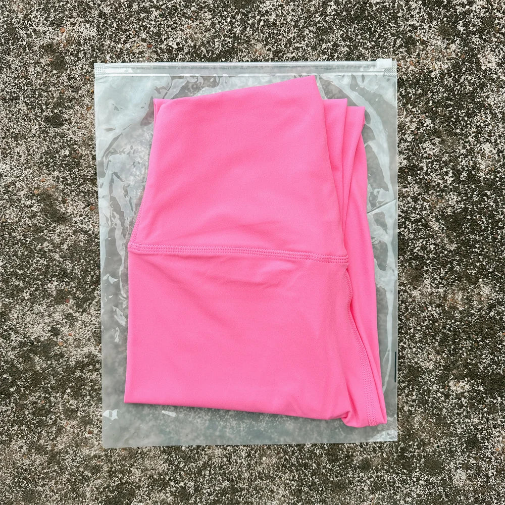 🧘 Solid Color High Waist Yoga Leggings – Soft Athletic Sport Pants