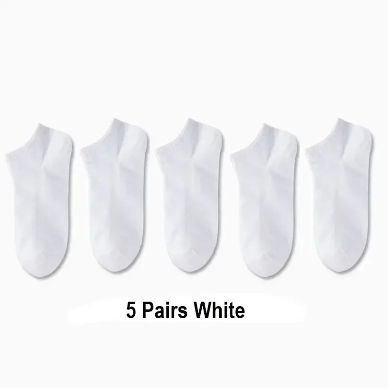 Unisex Casual Plain Color Boat Socks – Breathable, Sweat-Absorbing Comfort All Day
