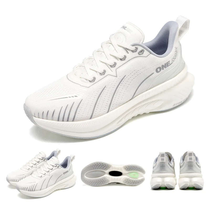 👟 ONEMIX White Road Running Shoes – Air Cushion Comfort & Performance